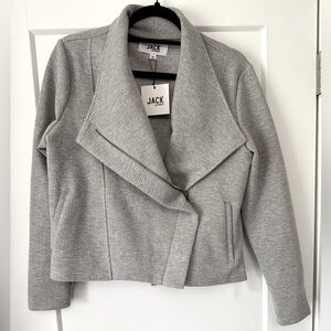 NWT-Jack by BB Dakota Women's Gray Asymmetrical Lightweight Zip Jacket Size M